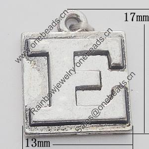 Pendant, Zinc Alloy Jewelry Findings, 13x17mm, Sold by Bag  