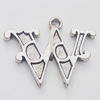 Pendant, Zinc Alloy Jewelry Findings, Letter 25x20mm, Sold by Bag  