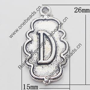 Pendant, Zinc Alloy Jewelry Findings, 15x26mm, Sold by Bag  