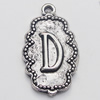 Pendant, Zinc Alloy Jewelry Findings, 15x26mm, Sold by Bag  