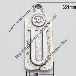 Pendant, Zinc Alloy Jewelry Findings, 11x28mm, Sold by Bag  