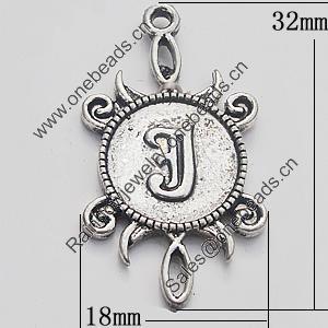 Pendant, Zinc Alloy Jewelry Findings, 18x32mm, Sold by Bag  