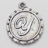 Pendant, Zinc Alloy Jewelry Findings, Flat Round 19x23mm, Sold by Bag  