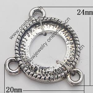 Connectors, Zinc Alloy Jewelry Findings, 20x24mm, Sold by Bag  