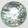 Resin Silver Foil Zircon Cabochons with Hole, Faceted Round, 8mm, Sold by Bag  