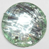 Resin Silver Foil Zircon Cabochons with Hole, Faceted Round, 12mm, Sold by Bag  