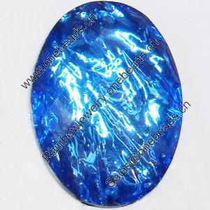 Resin Silver Foil Zircon Cabochons with Hole, Faceted Oval, 10x14mm, Sold by Bag  