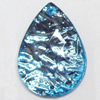 Resin Silver Foil Zircon Cabochons with Hole, Faceted Teardrop, 7x10mm, Sold by Bag  