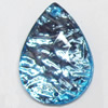 Resin Silver Foil Zircon Cabochons with Hole, Faceted Teardrop, 10x14mm, Sold by Bag  