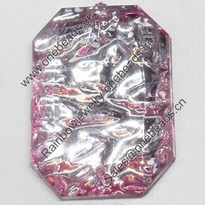 Resin Silver Foil Zircon Cabochons with Hole, Faceted Polygon, 10x14mm, Sold by Bag  