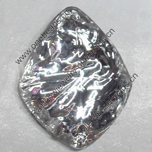 Resin Silver Foil Zircon Cabochons with Hole, 18x23mm, Sold by Bag  