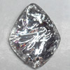 Resin Silver Foil Zircon Cabochons with Hole, 18x23mm, Sold by Bag  