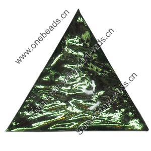 Resin Silver Foil Zircon Cabochons with Hole, Triangle, 23x23mm, Sold by Bag  
