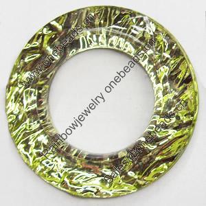 Resin Silver Foil Zircon Cabochons with Hole, Donut, 35mm, Sold by Bag  