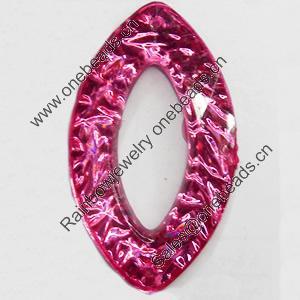 Resin Silver Foil Zircon Cabochons with Hole, Horse eye, 24x40mm, Sold by Bag  