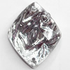 Resin Silver Foil Zircon Cabochons with Hole, Diamond, 18x22mm, Sold by Bag  