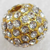 Zinc Alloy with Rhinestone Beads，8mm，Sold by PC  