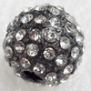 Zinc Alloy with Rhinestone Beads，8mm，Sold by PC  