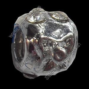 European Style Beads Zinc Alloy Jewelry Findings, 8x9mm Hole:4mm, Sold by PC  