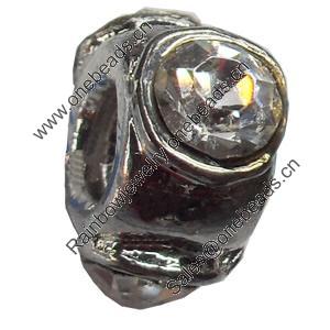 European Style Beads Zinc Alloy Jewelry Findings, 6x12mm Hole:4mm, Sold by PC  