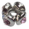 European Style Beads Zinc Alloy Jewelry Findings, 6x11mm Hole:4mm, Sold by PC  