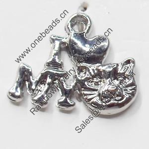 Pendant, Zinc Alloy Jewelry Findings, 17x14mm, Sold by Bag  