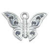 Pendant, Zinc Alloy Jewelry Findings, Butterfly 17x11mm, Sold by Bag  