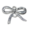 Pendant, Zinc Alloy Jewelry Findings, Bowknot 27x22mm, Sold by Bag  