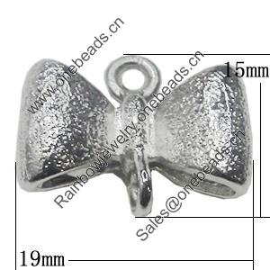 Connectors, Zinc Alloy Jewelry Findings, Bowknot 19x15mm, Sold by Bag  