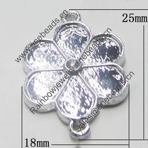 Connectors, Zinc Alloy Jewelry Findings, Flower 18x25mm, Sold by Bag  