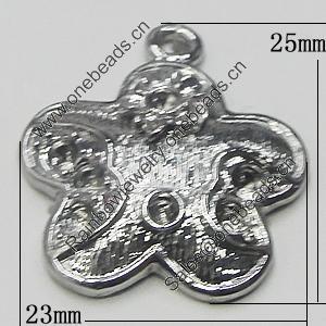 Pendant, Zinc Alloy Jewelry Findings, Flower 23x25mm, Sold by Bag  