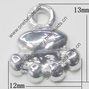 Pendant, Zinc Alloy Jewelry Findings, 12x13mm, Sold by Bag  