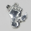 Pendant, Zinc Alloy Jewelry Findings, Foot 12x20mm, Sold by Bag  