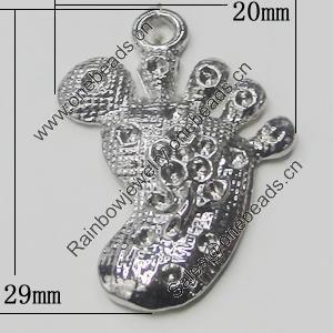 Pendant, Zinc Alloy Jewelry Findings, Foot 20x29mm, Sold by Bag  