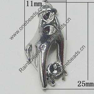 Pendant, Zinc Alloy Jewelry Findings, Hand 11x25mm, Sold by Bag  