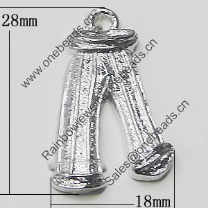 Pendant, Zinc Alloy Jewelry Findings, Trouses 18x28mm, Sold by Bag  