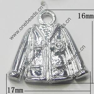 Pendant, Zinc Alloy Jewelry Findings, Cloth 17x16mm, Sold by Bag  