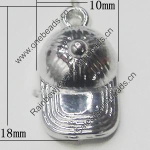 Pendant, Zinc Alloy Jewelry Findings, Cap 10x18mm, Sold by Bag  