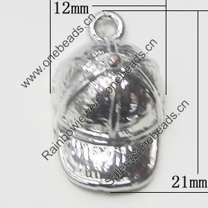 Pendant, Zinc Alloy Jewelry Findings, Cap 12x21mm, Sold by Bag  