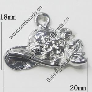 Pendant, Zinc Alloy Jewelry Findings, Cap 20x18mm, Sold by Bag  