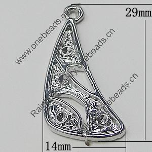 Pendant, Zinc Alloy Jewelry Findings, 14x29mm, Sold by Bag  