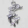 Pendant, Zinc Alloy Jewelry Findings, Dolphin 14x23mm, Sold by Bag  