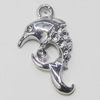 Pendant, Zinc Alloy Jewelry Findings, Dolphin 15x26mm, Sold by Bag  