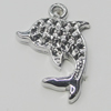 Pendant, Zinc Alloy Jewelry Findings, Dolphin 17x24mm, Sold by Bag  