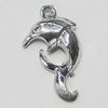 Pendant, Zinc Alloy Jewelry Findings, Dolphin 15x25mm, Sold by Bag  