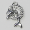 Pendant, Zinc Alloy Jewelry Findings, Dolphin 15x28mm, Sold by Bag  