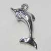 Pendant, Zinc Alloy Jewelry Findings, Dolphin 11x27mm, Sold by Bag  