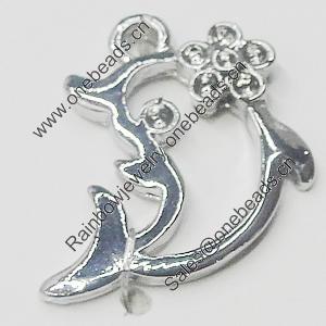 Pendant, Zinc Alloy Jewelry Findings, Dolphin 14x20mm, Sold by Bag  