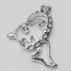 Pendant, Zinc Alloy Jewelry Findings, Dolphin 16x26mm, Sold by Bag  
