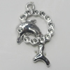 Pendant, Zinc Alloy Jewelry Findings, Dolphin 16x26mm, Sold by Bag  